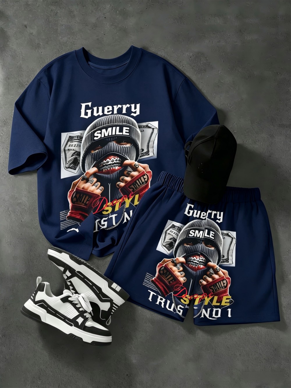 Summer Clothing For Young Men - American men's summer figure wealth print