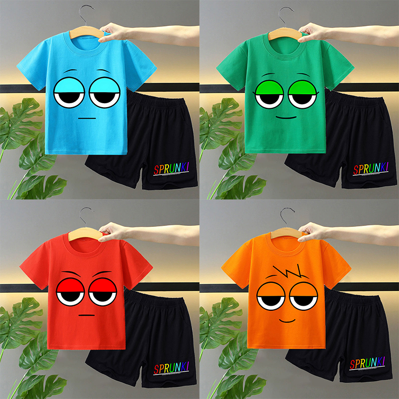 Summer Clothing Set For Girls - Sprunki 2pcs T-shirt and Shorts Set