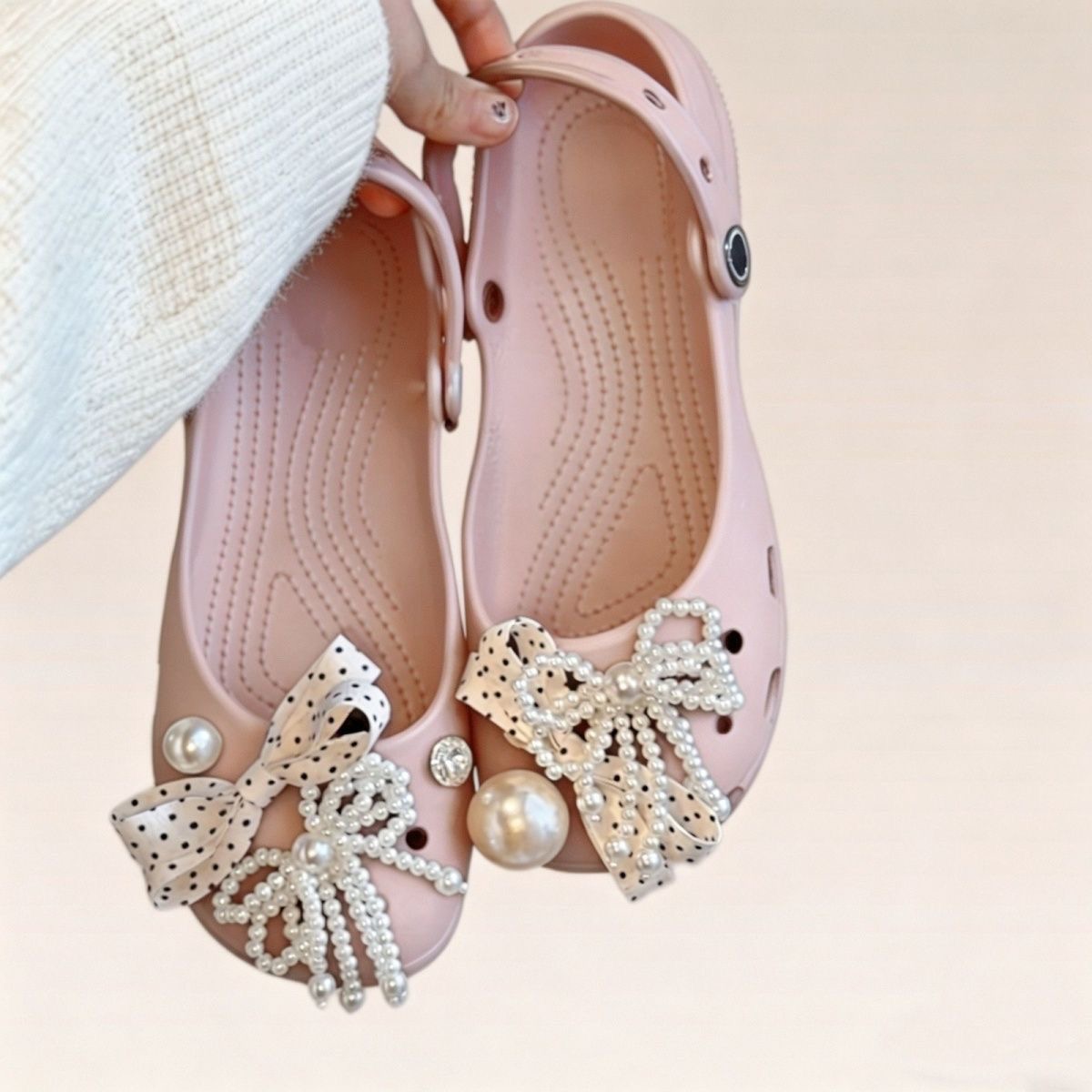 Summer Clothing Korea - Korean Polka Dot Bowkot Ballet Hole