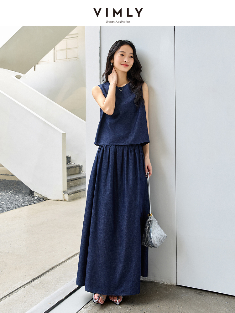 VIMLY Summer 2 Piece Denim Ski - Summer Clothing Linen avis et prix