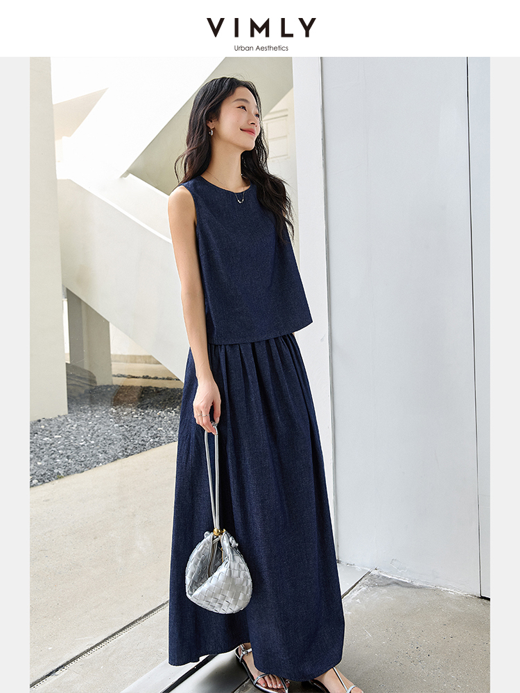 VIMLY Summer 2 Piece Denim Ski - Summer Clothing Linen avis et prix
