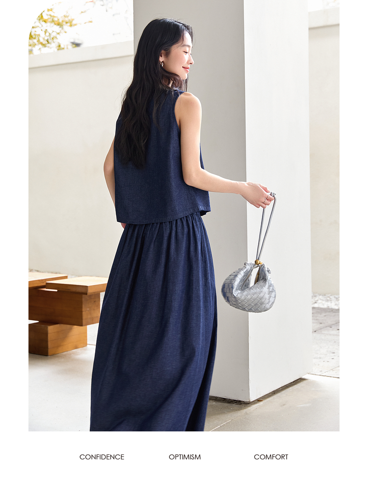 VIMLY Summer 2 Piece Denim Ski - Summer Clothing Linen avis et prix