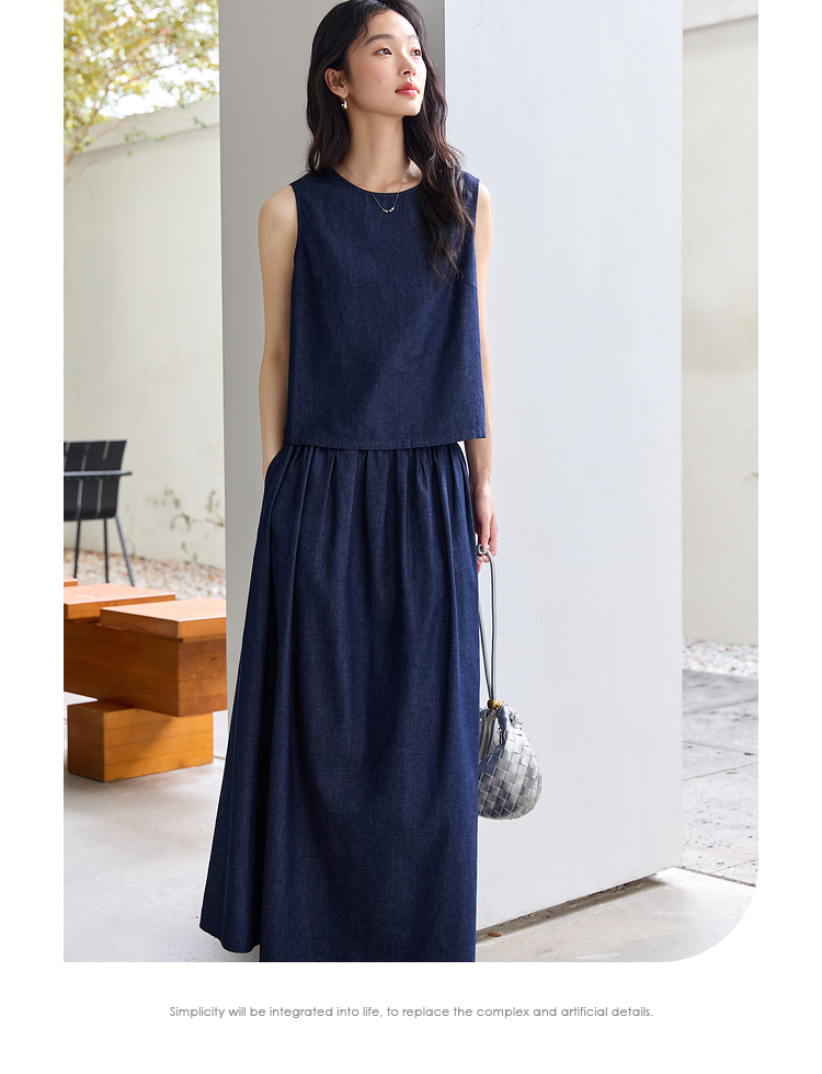 VIMLY Summer 2 Piece Denim Ski - Summer Clothing Linen avis et prix
