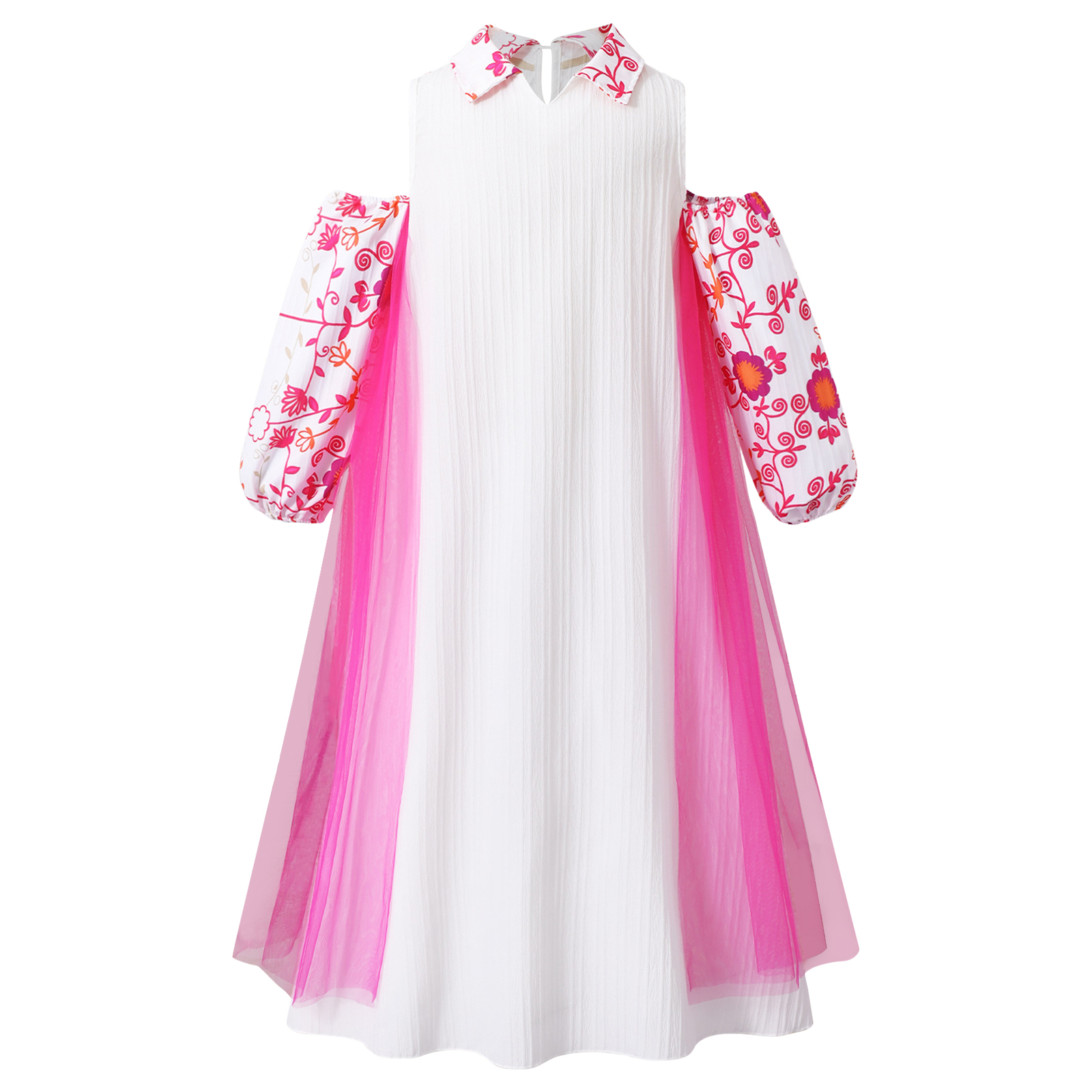 Girl Long Sleeve Mesh Patchwor - Summer Clothing Set For Girls avis et prix