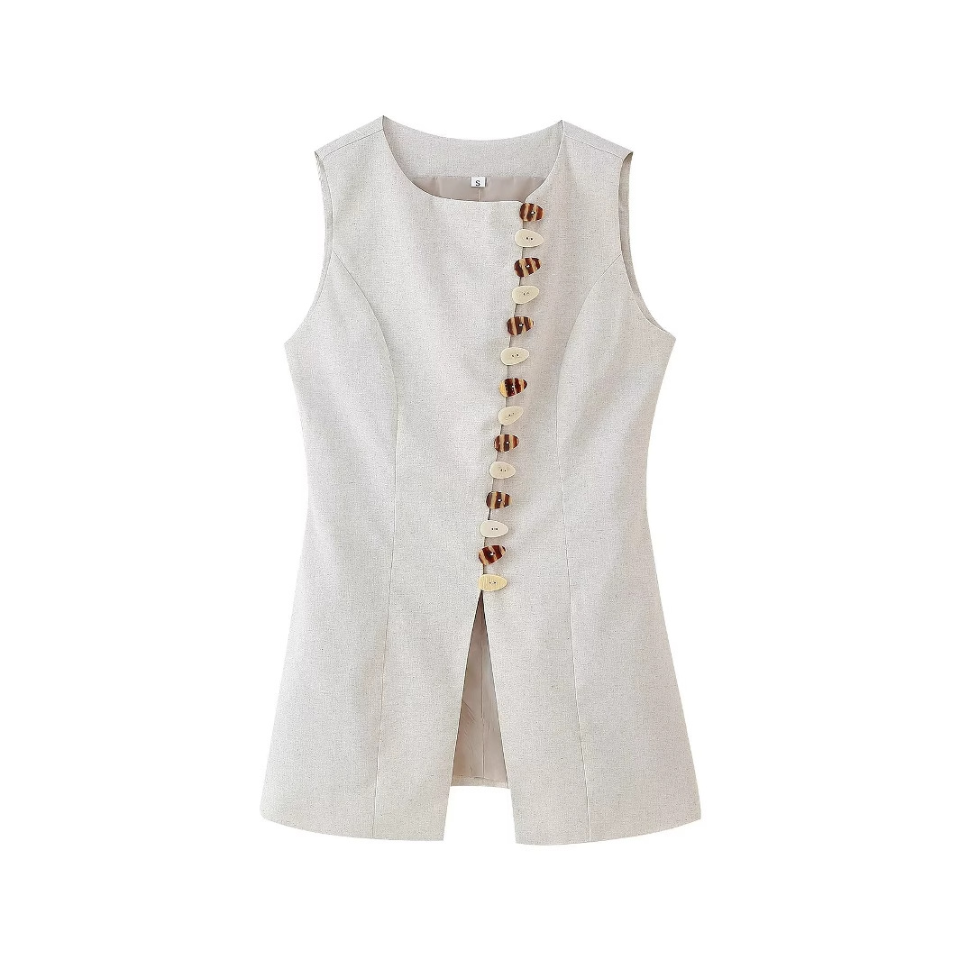 Cotton Linen Vest Mini Skirts  - Summer Clothing Linen avis et prix