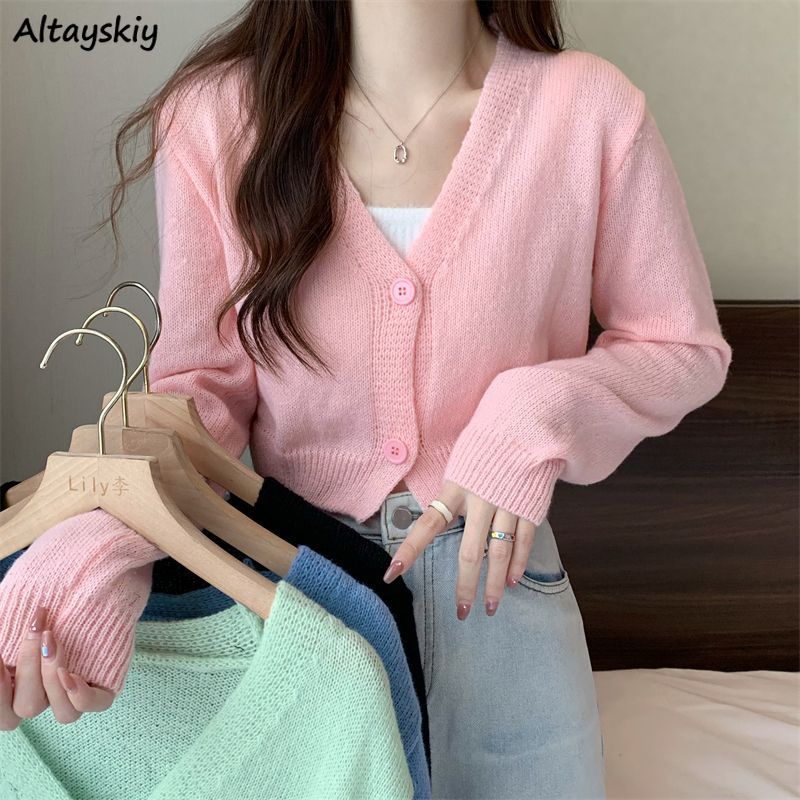 Crop Cardigan Women Slim Autum - Summer Clothing Aesthetic avis et prix