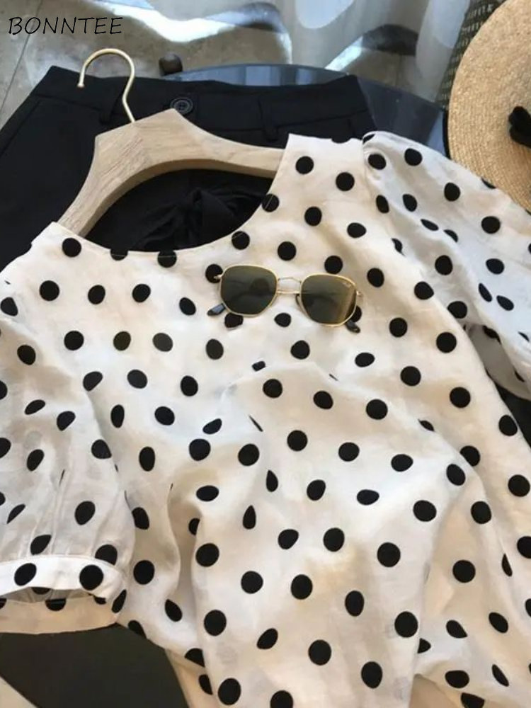 Polka Dot Blouses Women Elegan - Summer Clothing Aesthetic avis et prix