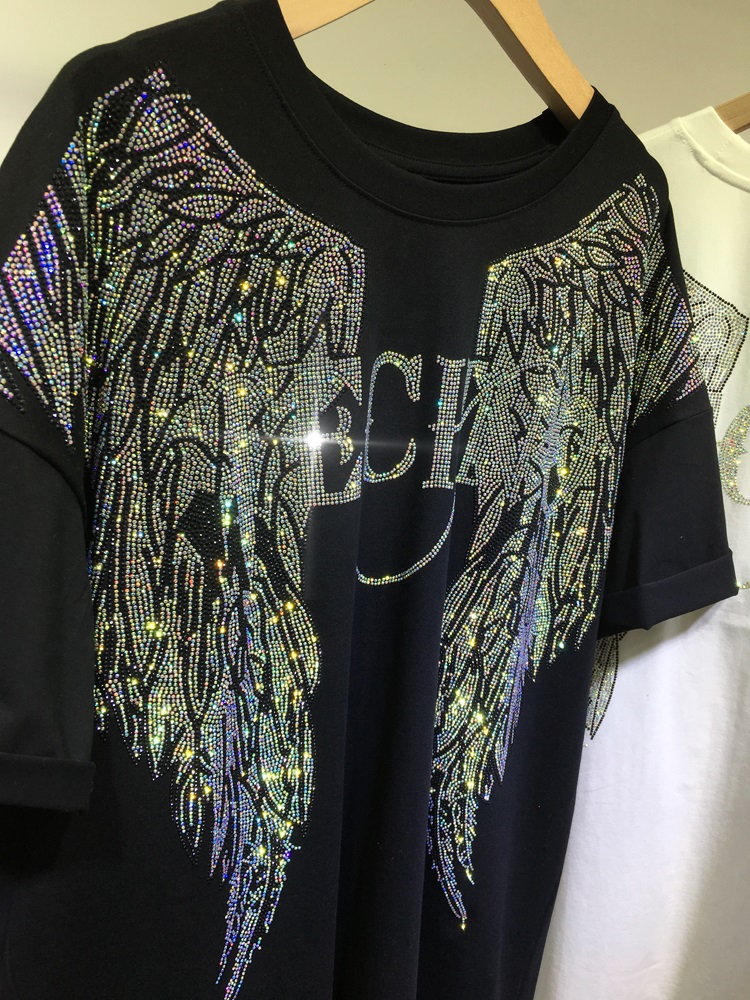 L-4XL Oversize Rhinestone Ange - Summer Clothing Brands For Women avis et prix