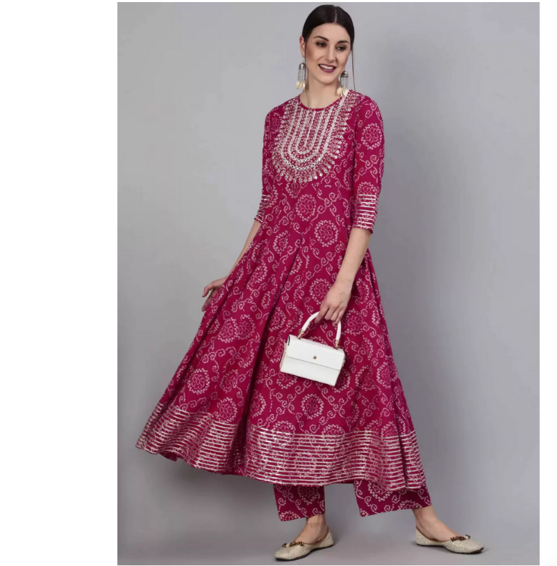 Indian Pure Cotton Rose Red Pr - Summer Clothing Pakistan avis et prix