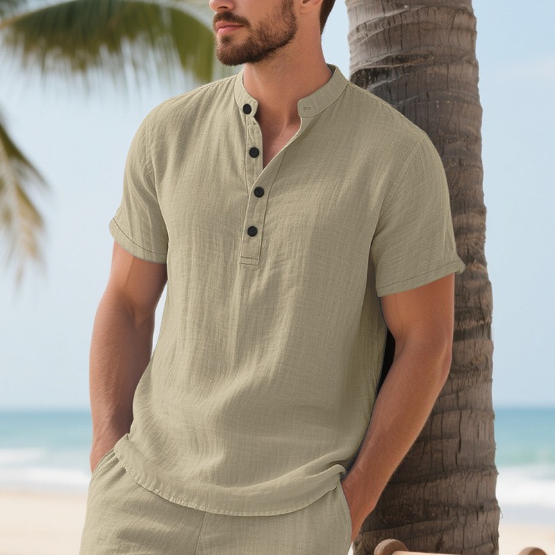 Men Shirt Mens Linen Loose Fit - Summer Clothing Linen avis et prix