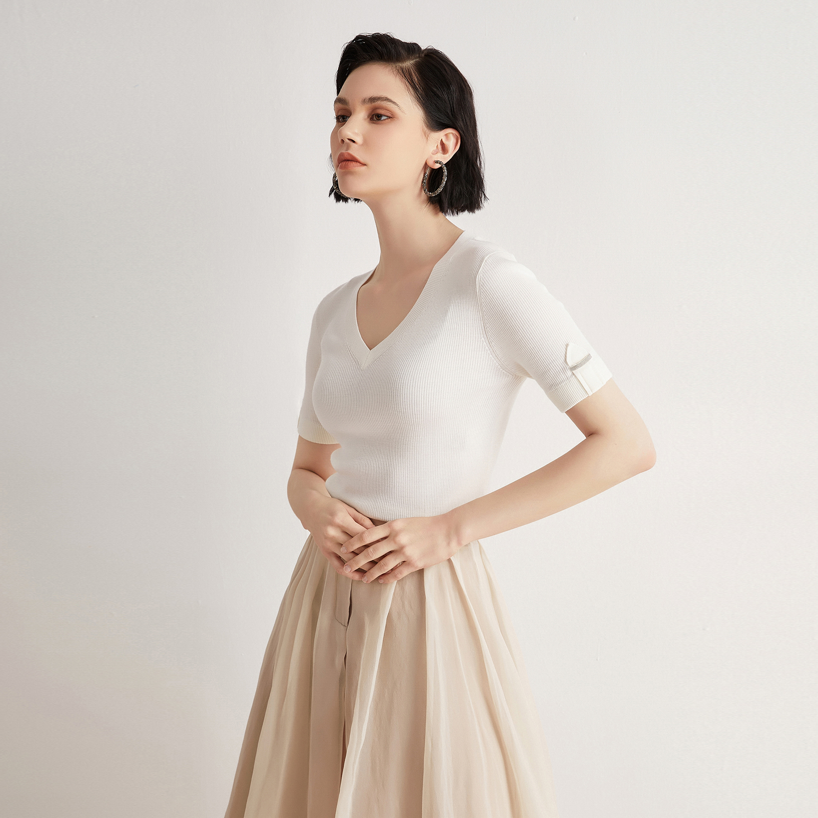 BC-52 V neck Merino Woolen Clo - Summer Clothing Brands For Women avis et prix