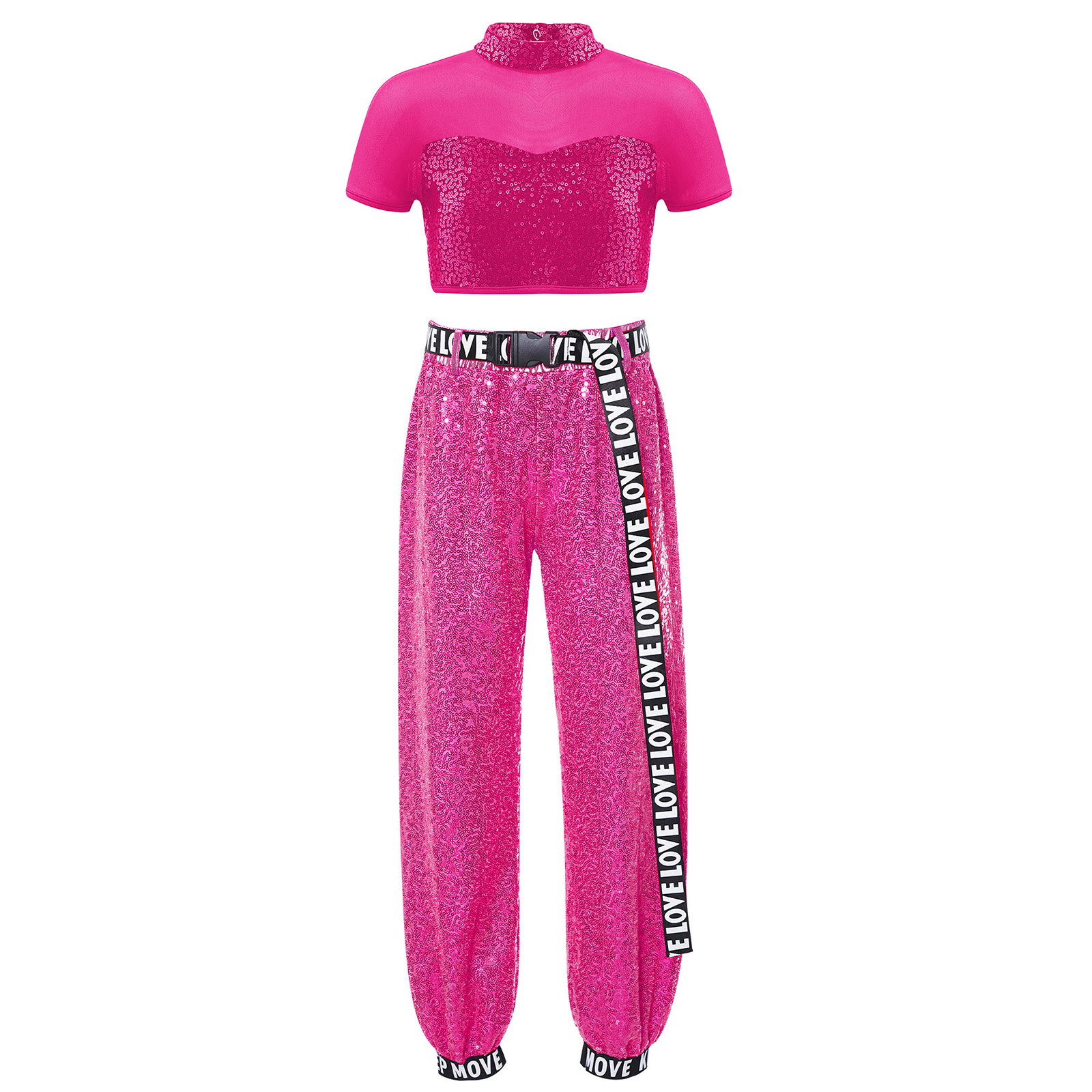 Children Shiny Sequins Dance C - Summer Clothing Set For Girls avis et prix