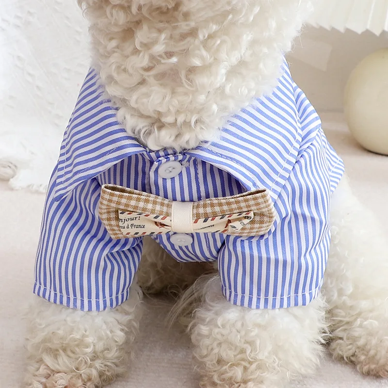 Pet Dog Clothes Bowknot Stripe - Summer Dog Clothing avis et prix