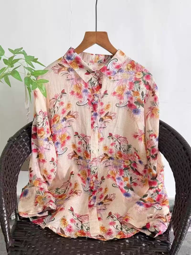 100% Ramie linen shirts and bl - Summer Clothing Japan avis et prix
