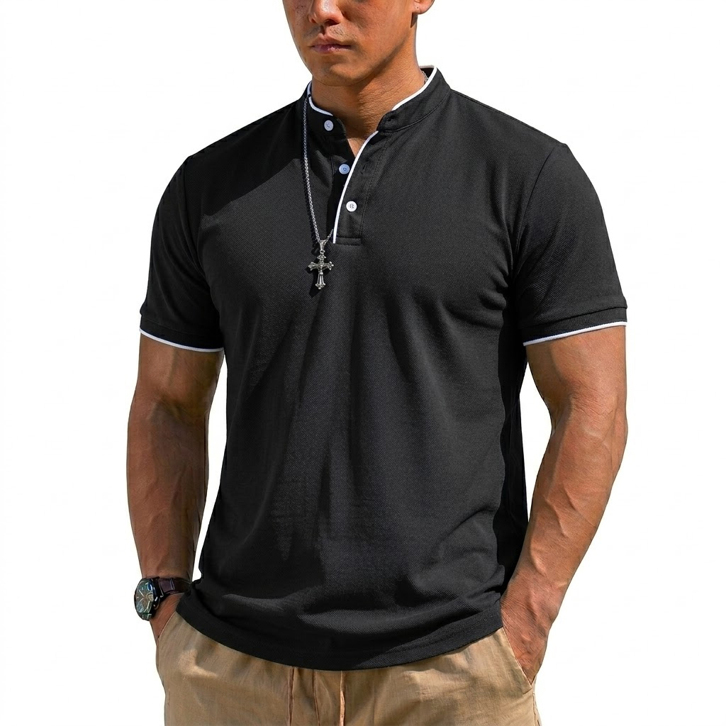 Summer Short Sleeve Henley Shi - Summer Clothing For Young Men avis et prix