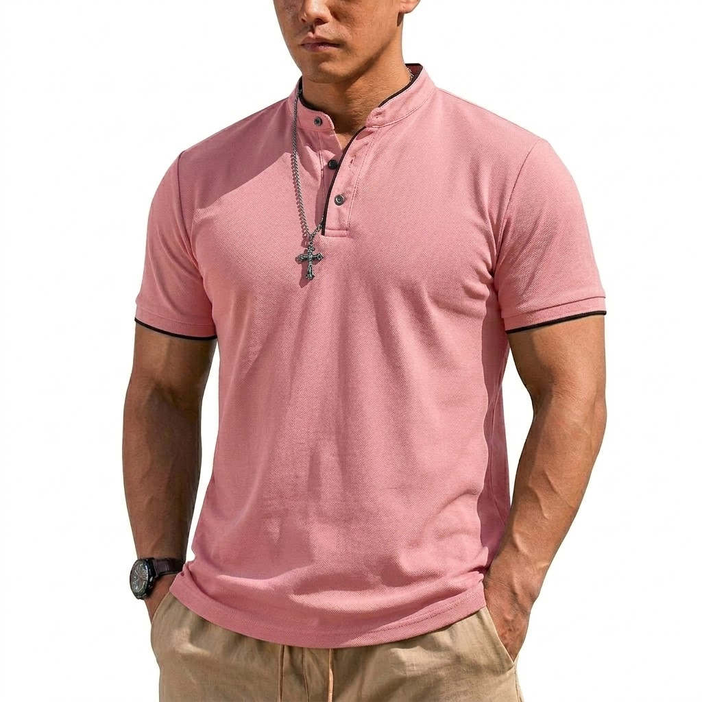 Summer Short Sleeve Henley Shi - Summer Clothing For Young Men avis et prix
