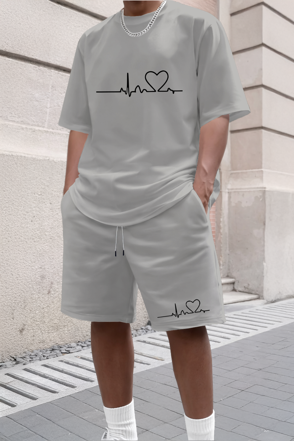 Heart Printed Short Sleeved Sh - Summer Clothing Aesthetic avis et prix