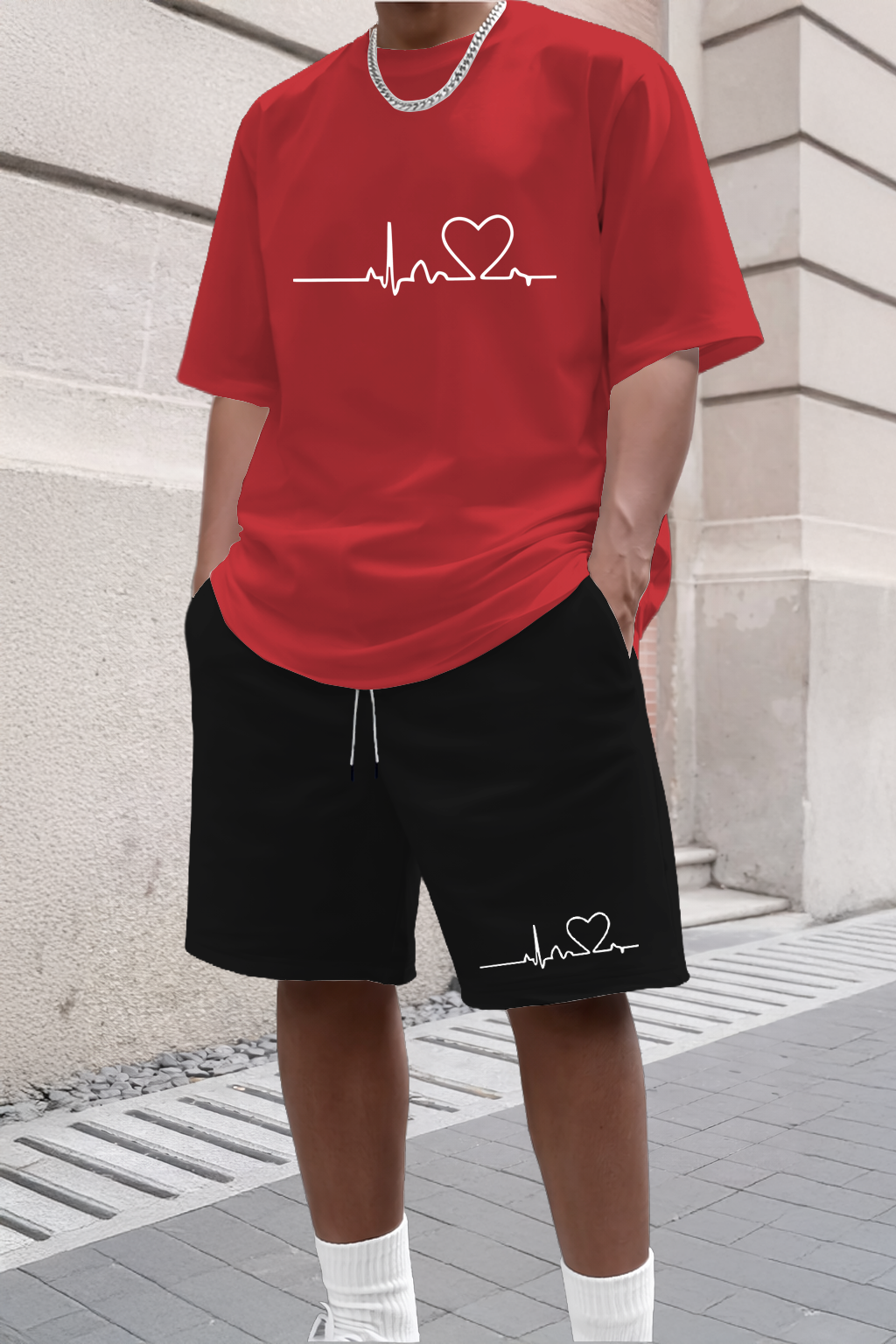 Heart Printed Short Sleeved Sh - Summer Clothing Aesthetic avis et prix