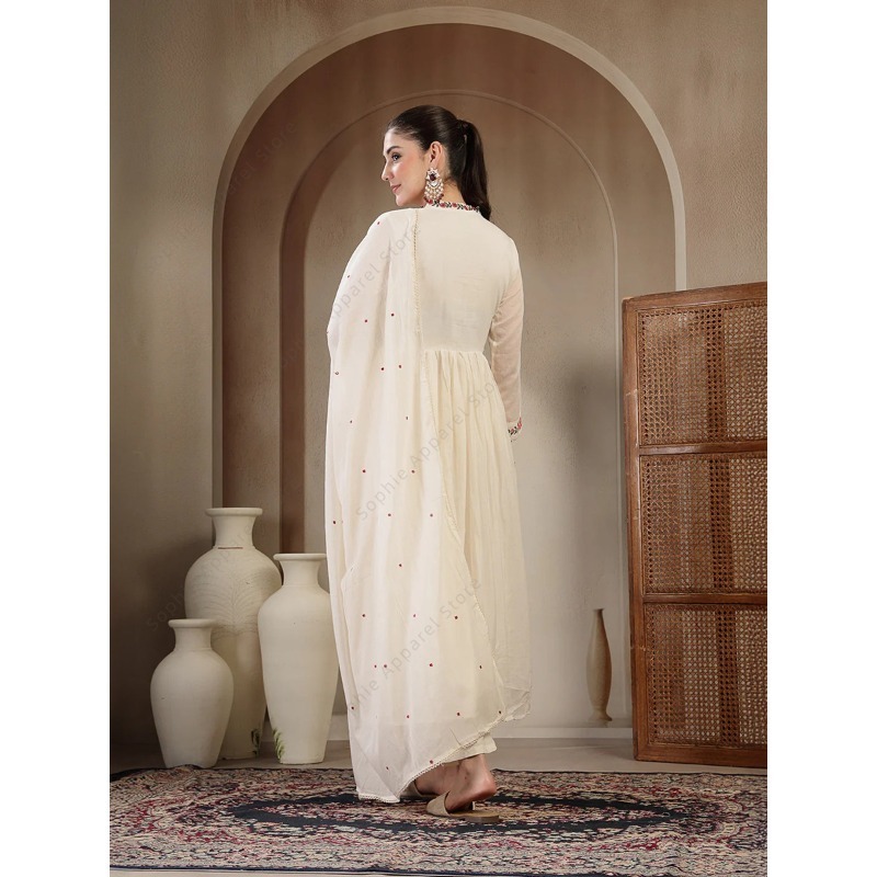 White Cotton Anarkali Kurti Se - Summer Clothing Pakistan avis et prix