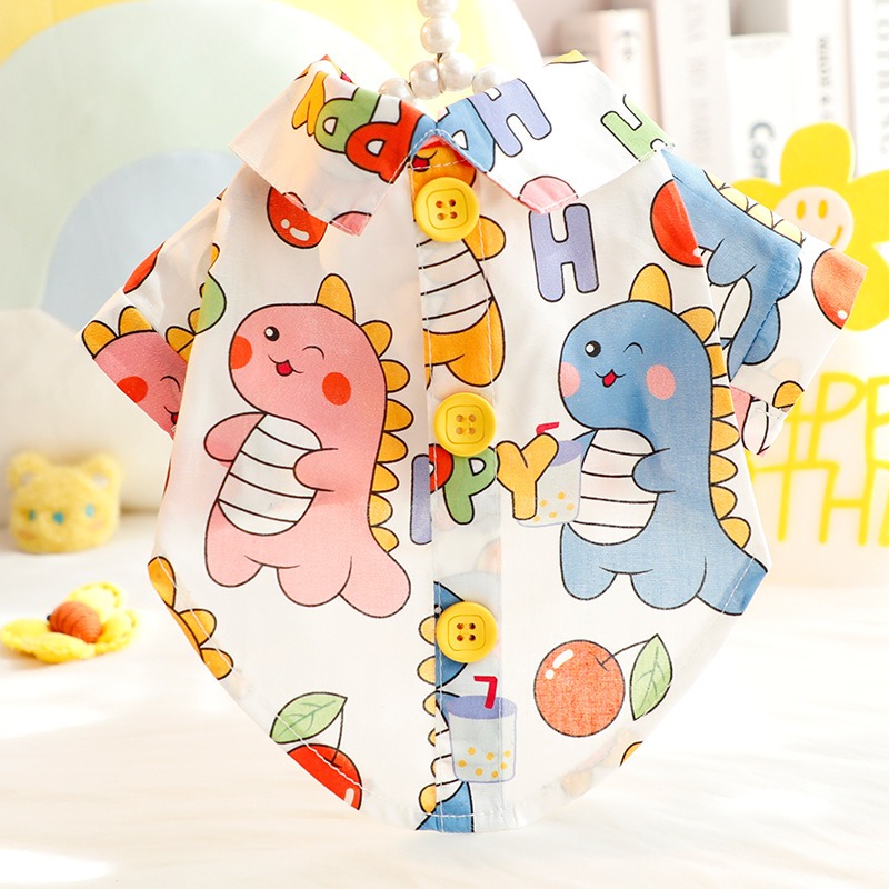 Cartoon Dinosaur Pet Shirt Thi - Summer Dog Clothing avis et prix