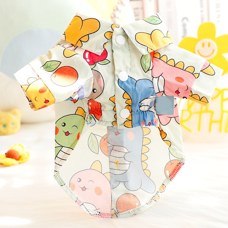 Cartoon Dinosaur Pet Shirt Thi - Summer Dog Clothing avis et prix