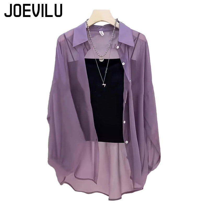Sheer Chiffon Shirt Women's Ca - Summer Clothing Japan avis et prix