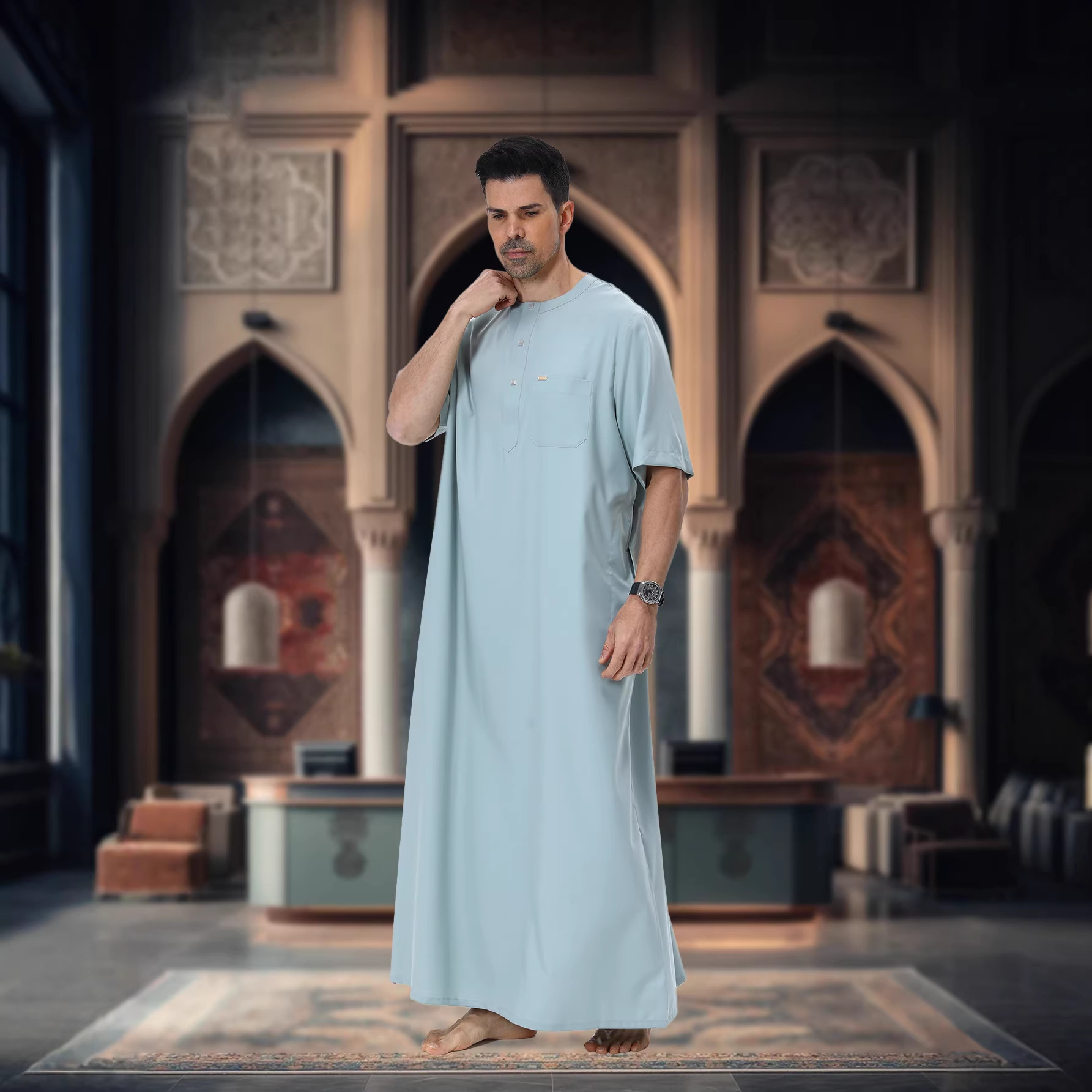 Muslim Men Abaya Kaftan Pakist - Summer Clothing Pakistan avis et prix