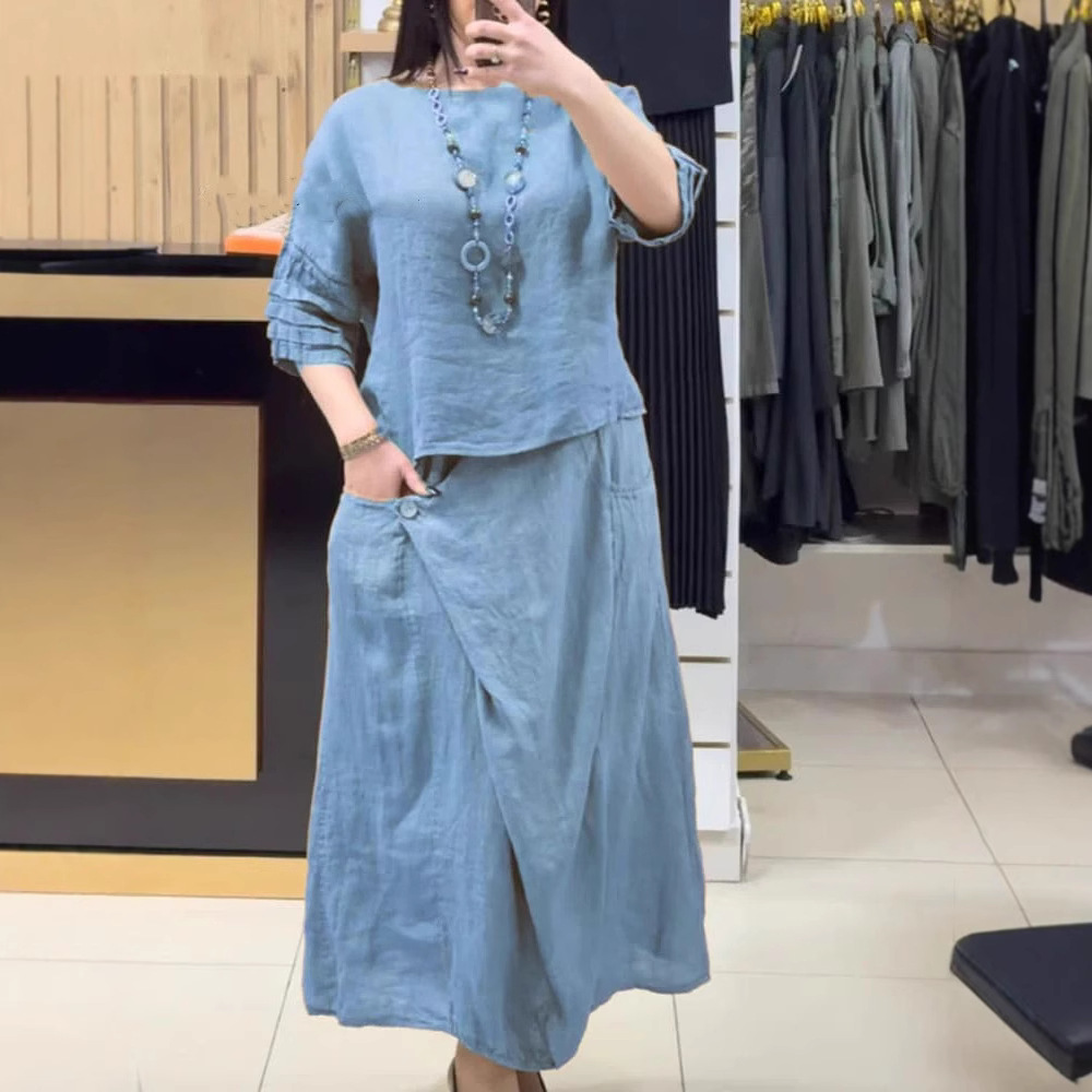 Women's Cotton Linen Skirts Se - Summer Clothing Linen avis et prix