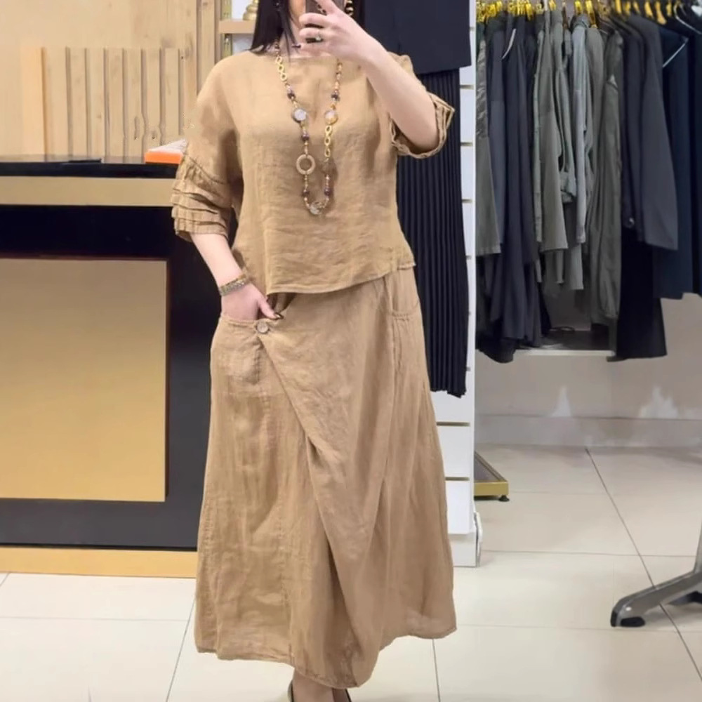 Women's Cotton Linen Skirts Se - Summer Clothing Linen avis et prix