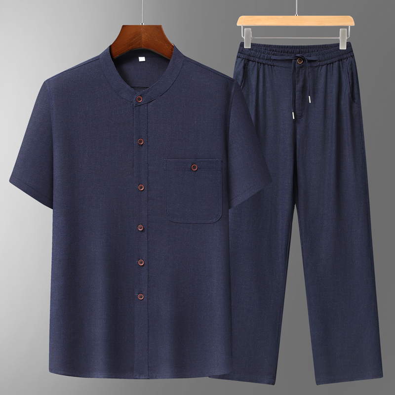 Men's Cotton Linen Tang Suit S - Summer Clothing Linen avis et prix
