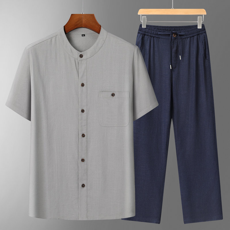 Men's Cotton Linen Tang Suit S - Summer Clothing Linen avis et prix