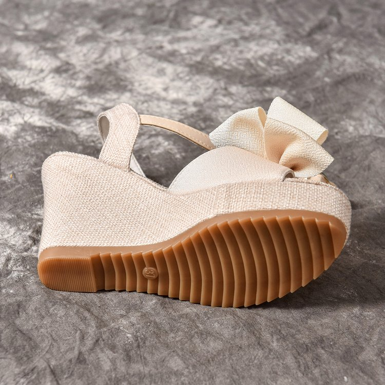 Women's Bow Knot Peep Toe Wedg - Summer Clothing Korea avis et prix