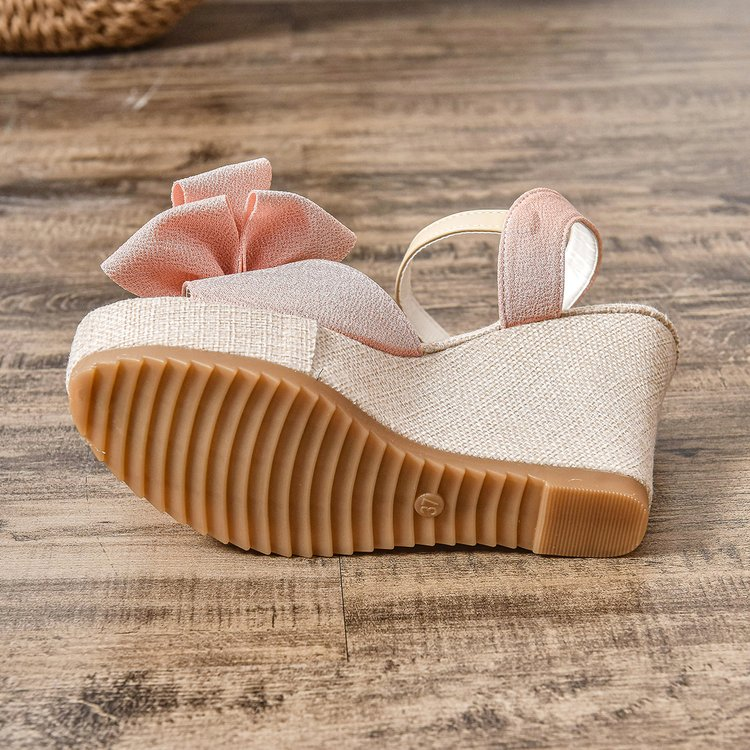 Women's Bow Knot Peep Toe Wedg - Summer Clothing Korea avis et prix